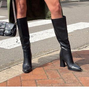 NEW, Princess Polly KEELEY BOOTS MATTE BLACK